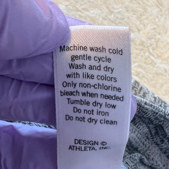 ATHLETA No Sweatin' It Heathered Gray Long Sleeve Top Hi Low Hem Activewear Sz M - Picture 9 of 12